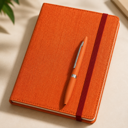 Premium Orange Diary And Pen- Manifestation Kit By Spiritual Knot