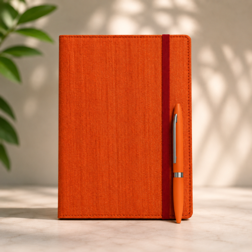 Premium Orange Diary And Pen- Manifestation Kit By Spiritual Knot